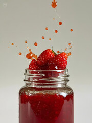 strawberry jam in a glass