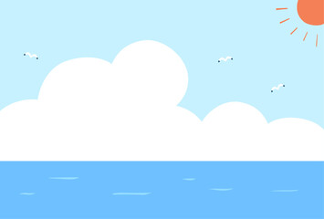 海の背景のイラスト