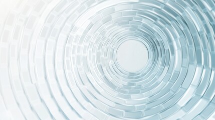 Abstract light blue concentric circles tunnel design.