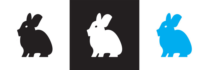 Obraz premium Easter rabbit icon. Isolated on white and black background. Vector illustration. EPS 10