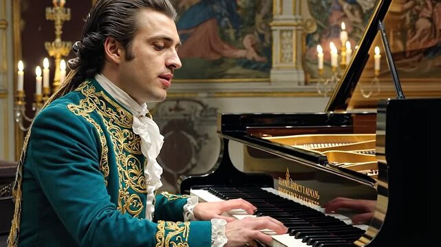 Pianist Playing the Piano - Tribute to Mozart