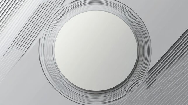 Abstract geometric background with a circle and lines.  A clean, modern design with grey tones and a circular focal point.