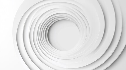 Obraz premium Abstract white spiral design with concentric circles.