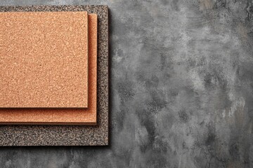 Fototapeta premium Soundproofing material such as foam and cork on a cement wall for studio isolation