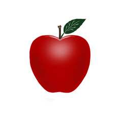 red apple isolated on white