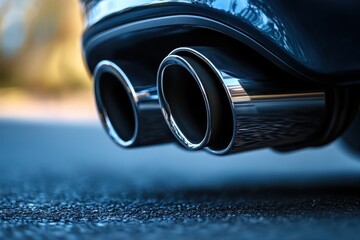 Sporty exhaust tips Chrome stainless steel oval or round tailpipes for performance cars Metal fittings and pipes for the silencer