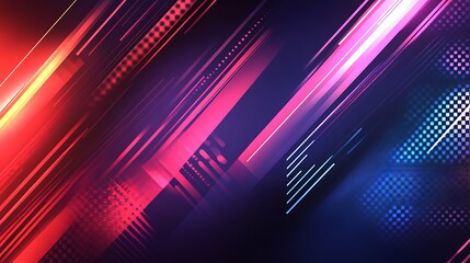 Fototapeta premium Abstract Neon Lines and Geometric Patterns Design