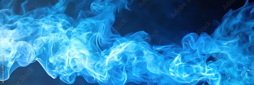 Leinwandbilder Bright blue gas flame showcasing vibrant colors and movement in a close up setting on a dark background. Generative AI