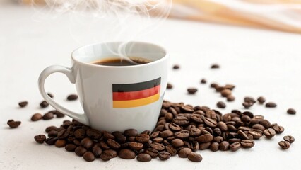 Fototapeta premium coffee cup flag 