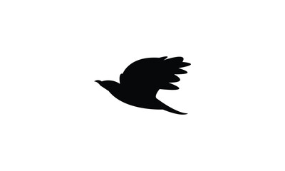 Flying African golden oriole bird Silhouette Design  And Vector Illustration. 
