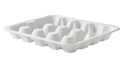 White Eco Friendly Egg Carton Packaging Design six food isolated on transparent background