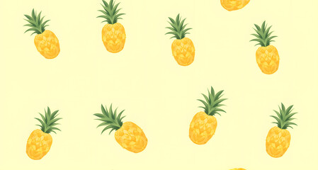 Pineapple Pattern on Yellow Background