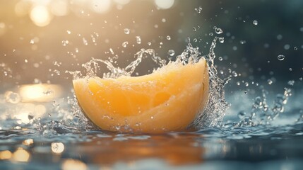 Cantaloupe splash sunset garden fresh juicy