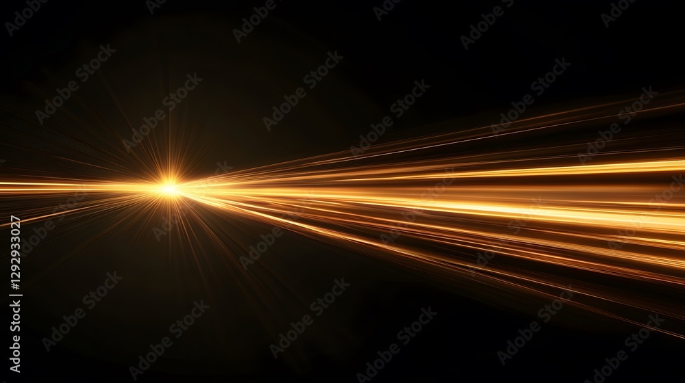 Aufkleber dynamic light rays creating an abstract background, vibrant golden streaks radiating from a central 