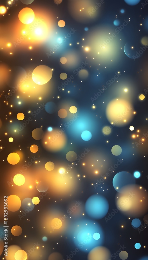 Poster abstract background featuring soft glowing bokeh and twinkling particles