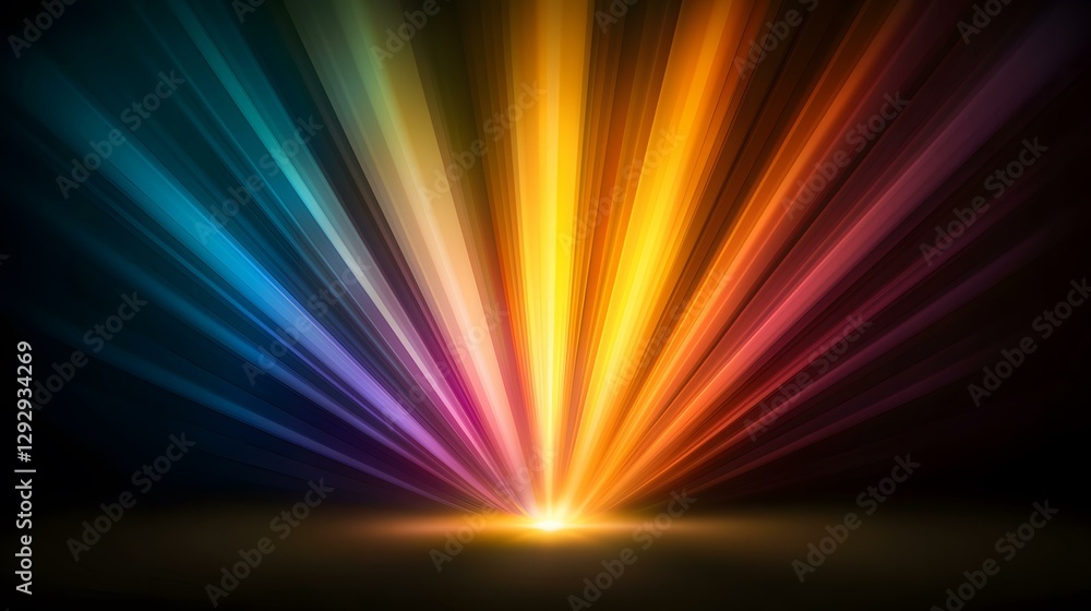 Poster the image shows a radiant burst of light, emanating from a central point and expanding outwards in a
