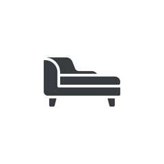 Sttylish long chair with armrests vector icon
