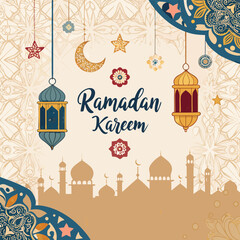 Fototapeta premium RAMADAM KAREEM, RAMADAN, RAMADAN MUBARAK