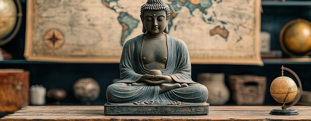 Obraz premium Serene Buddha Statue Meditation and Mindfulness Decor