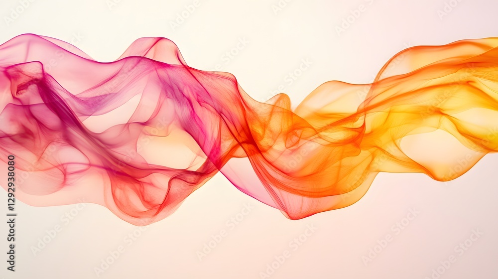Poster vibrant abstract wave, flowing pink and orange hues creating a dynamic, modern background with space