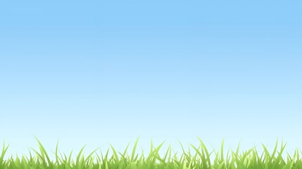 Bright Blue Sky Over Lush Green Grass