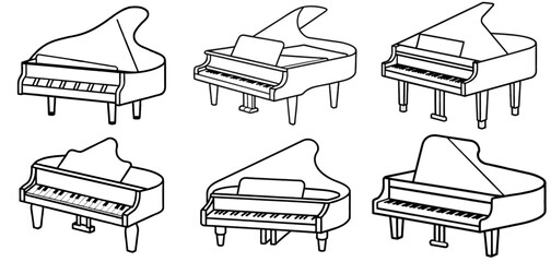 Piano Outline Coloring Page Printable Line Art Drawing