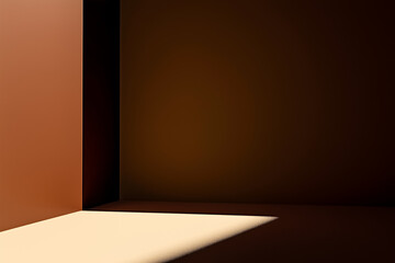 Fototapeta premium A minimalist interior showcasing contrasting light and shadow on textured walls.