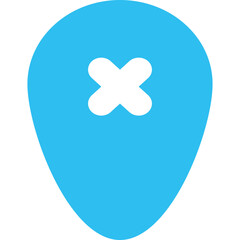 Pin Fill Rounded Close icon logo