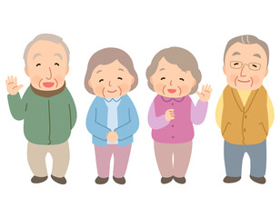 高齢者のグループ　シニア　後期高齢者