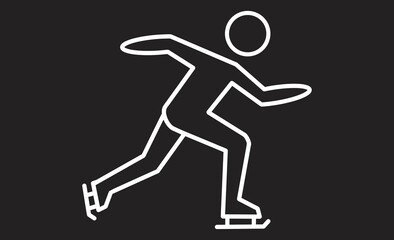 スピードスケートのアイコンイラスト
