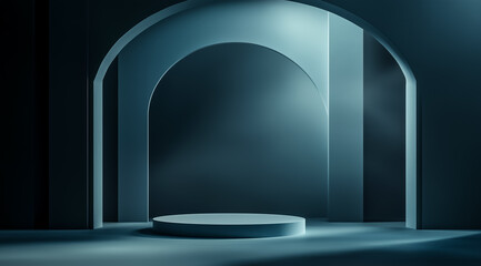 Fototapeta premium Abstract stage design with soft lighting creating a modern, minimalist ambiance.