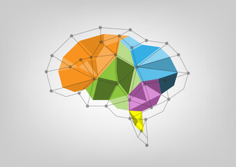 Abstract background with colorful polygon brain