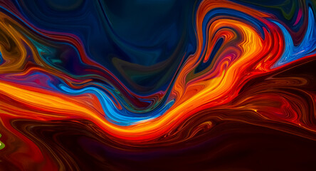 Fototapeta premium Abstract swirls of vibrant colors blend seamlessly, creating a dynamic and fluid artistic design with a sense of energy and depth.