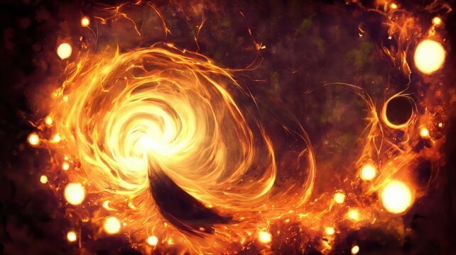 swirling vortex of fire, a vorte