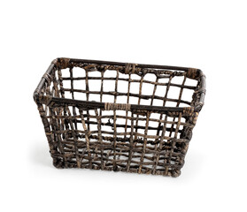 Wicker basket isolated on white background