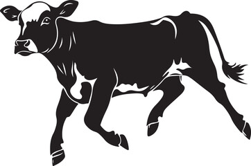 Obraz premium Bounding Bovine: The Lively Leap of a Cow 