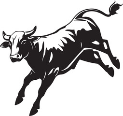 Obraz premium Bounding Bovine: The Lively Leap of a Cow 