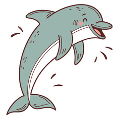 Obraz premium dolphin flat vector illustration dolphin cartoon eps