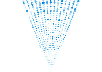 Bright blue minimal geometric halftone shape abstract background. Vector design