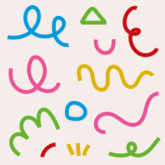 Fototapeta premium Vibrant Abstract Shapes Collection in Bold Doodle Style for Creative Decorative Designs