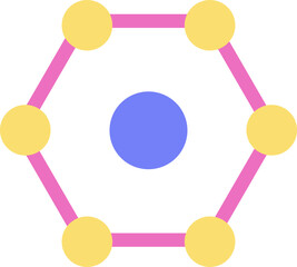 Science and Research Element Hexagonal Structure Icon