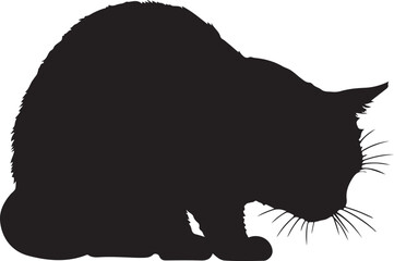 cat back silhouette white background