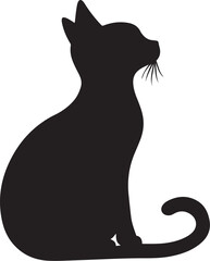 cat back silhouette white background
