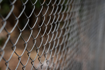 Fototapeta premium Closeup seamless fence chain, Iron wire fence.