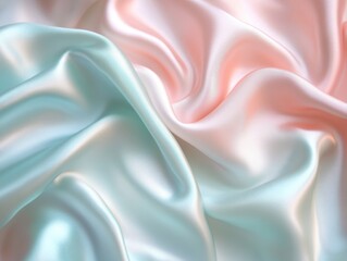 Fototapeta premium Ethereal Silk: Elegant drapery of lustrous pastel silk, swirling in gentle folds, embodies luxury and sophistication, its smooth texture hinting at a touch of opulence.
