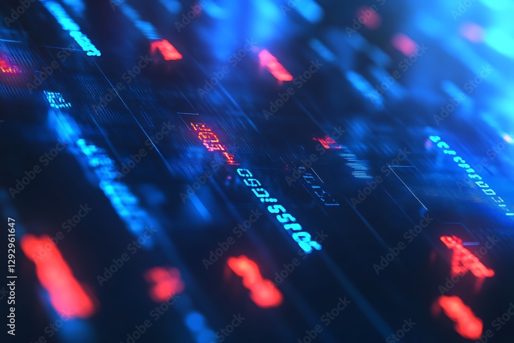 Wall mural abstract glowing data visualization