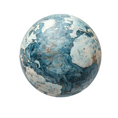Floating representation of Planet Earth, isolated on a white background. PNG