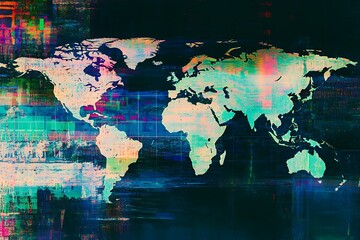 Obraz premium Global Abstract World Map Art