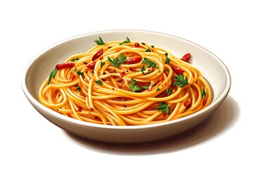 Pasta Dishes Featuring Italian Classics and Gourmet Creations AI Art In Clean Background