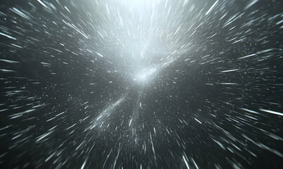 Obraz premium Abstract cosmic background; radiant light streaks and particles; stellar burst; space travel; futuristic design; high-speed motion blur.